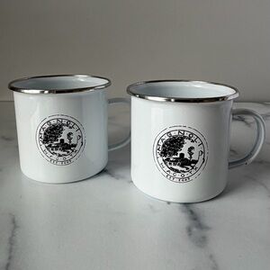 Magnolia White Enamel Metal Mugs - Set of 2 from Magnolia Market in Waco